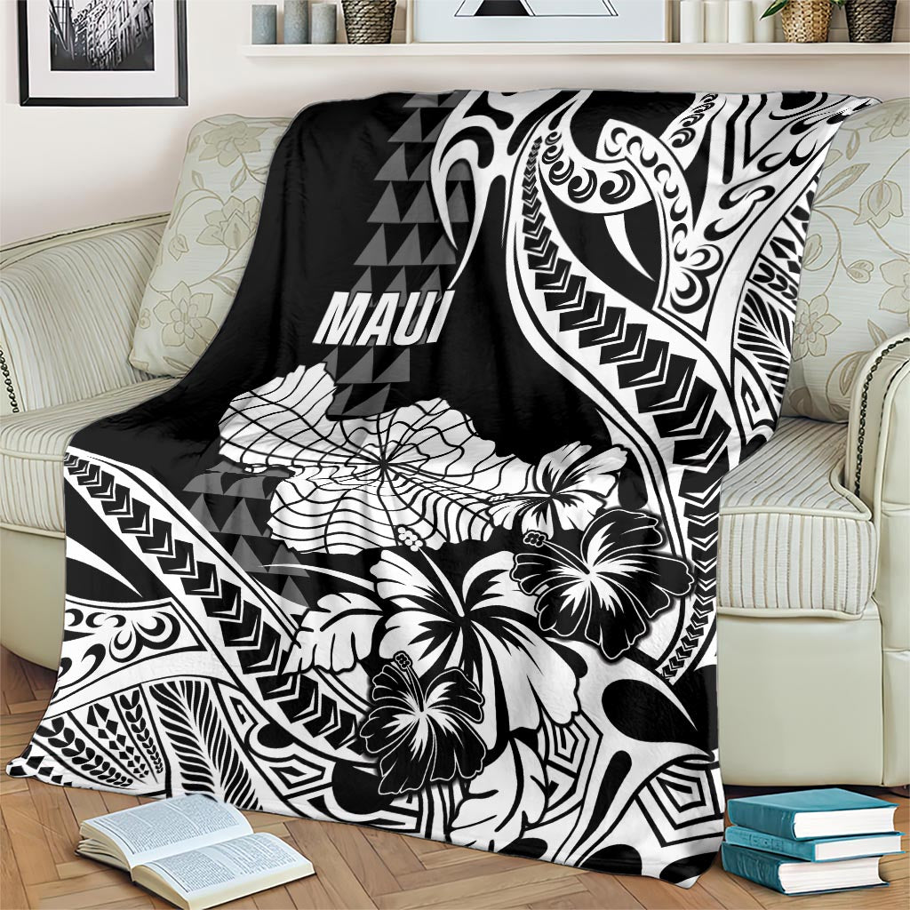 Hawaii Maui Upena Kiloi Blanket Kakau Tribal Pattern Black Version LT05 - Polynesian Pride