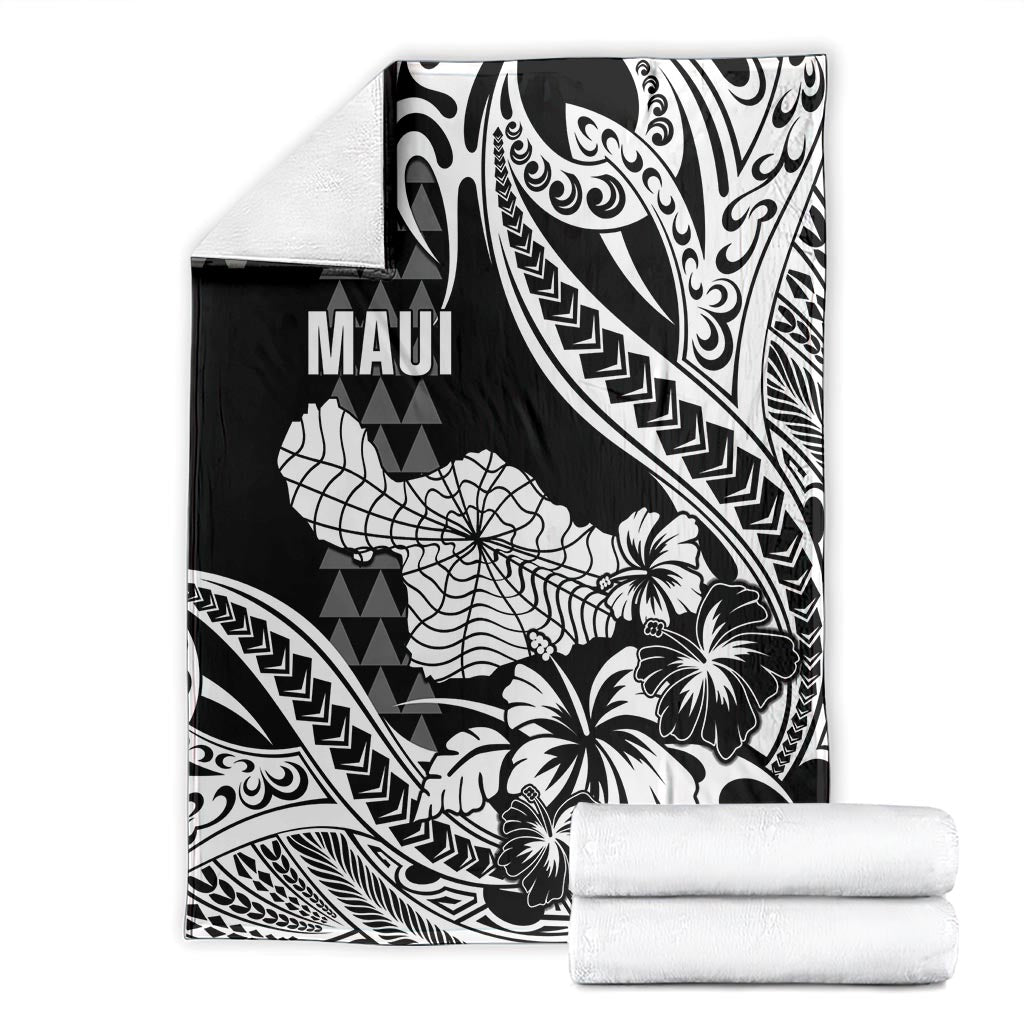 Hawaii Maui Upena Kiloi Blanket Kakau Tribal Pattern Black Version LT05 - Polynesian Pride