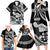 Hawaii Maui Upena Kiloi Family Matching Long Sleeve Bodycon Dress and Hawaiian Shirt Kakau Tribal Pattern Black Version