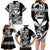 Hawaii Maui Upena Kiloi Family Matching Long Sleeve Bodycon Dress and Hawaiian Shirt Kakau Tribal Pattern Black Version