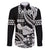 Hawaii Maui Upena Kiloi Family Matching Long Sleeve Bodycon Dress and Hawaiian Shirt Kakau Tribal Pattern Black Version