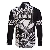 Hawaii Maui Upena Kiloi Family Matching Mermaid Dress and Hawaiian Shirt Kakau Tribal Pattern Black Version