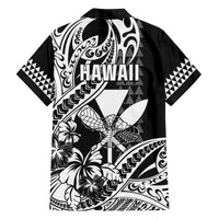 Hawaii Maui Upena Kiloi Family Matching Off The Shoulder Long Sleeve Dress and Hawaiian Shirt Kakau Tribal Pattern Black Version LT05 - Polynesian Pride
