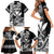 Hawaii Maui Upena Kiloi Family Matching Short Sleeve Bodycon Dress and Hawaiian Shirt Kakau Tribal Pattern Black Version