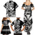 Hawaii Maui Upena Kiloi Family Matching Summer Maxi Dress and Hawaiian Shirt Kakau Tribal Pattern Black Version