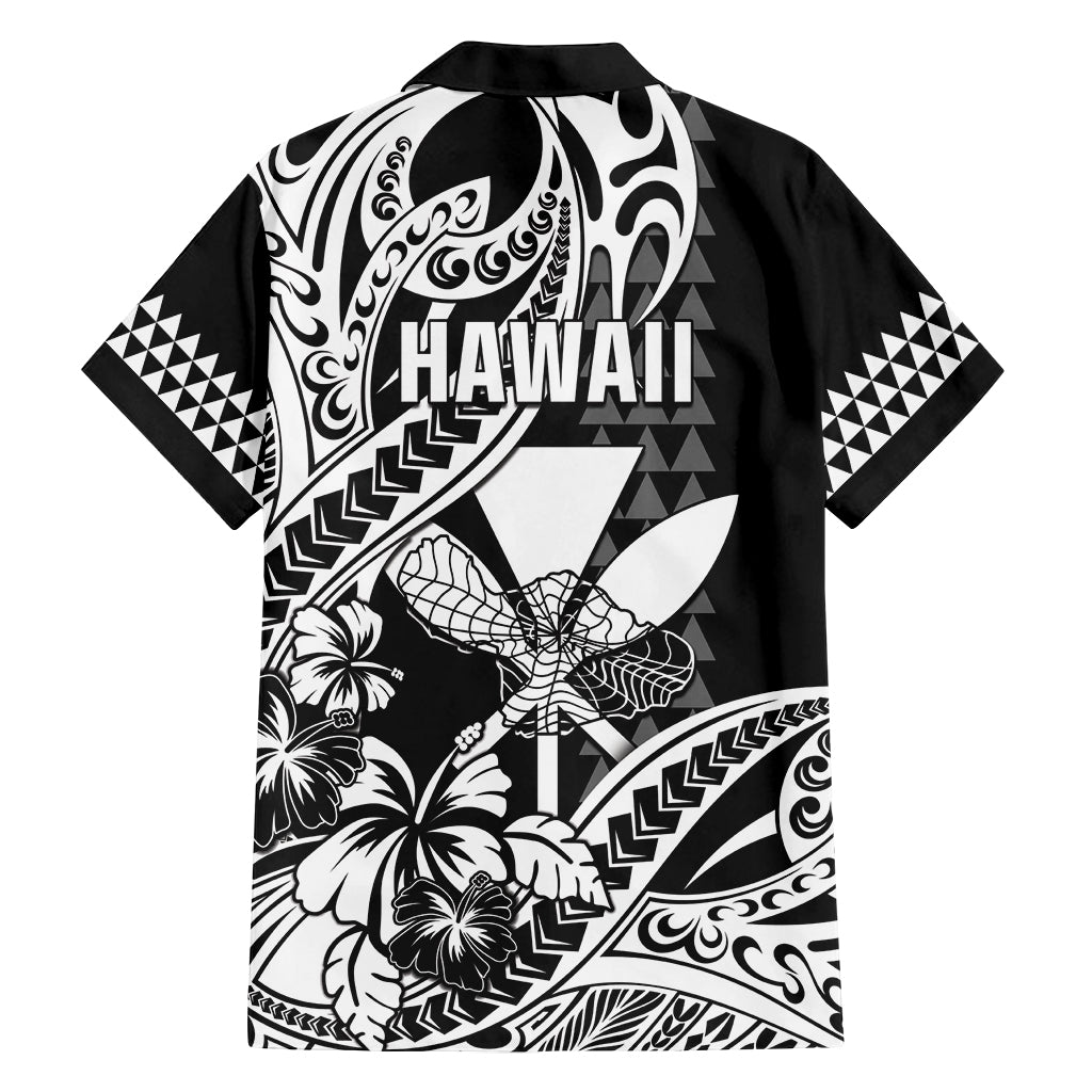 Hawaii Maui Upena Kiloi Family Matching Tank Maxi Dress and Hawaiian Shirt Kakau Tribal Pattern Black Version