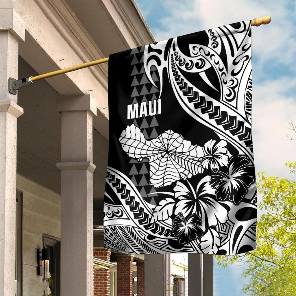 Hawaii Maui Upena Kiloi Garden Flag Kakau Tribal Pattern Black Version LT05 House Flag Black - Polynesian Pride