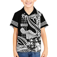 Hawaii Maui Upena Kiloi Kid Hawaiian Shirt Kakau Tribal Pattern Black Version