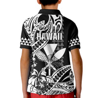 Hawaii Maui Upena Kiloi Kid Polo Shirt Kakau Tribal Pattern Black Version