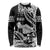 Hawaii Maui Upena Kiloi Long Sleeve Shirt Kakau Tribal Pattern Black Version