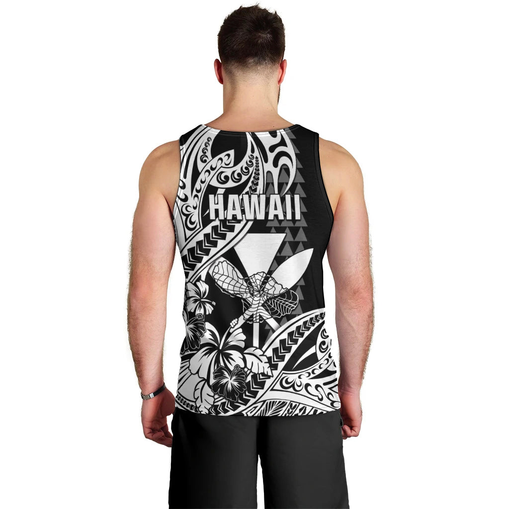 Hawaii Maui Upena Kiloi Men Tank Top Kakau Tribal Pattern Black Version LT05 - Polynesian Pride