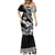 Hawaii Maui Upena Kiloi Mermaid Dress Kakau Tribal Pattern Black Version