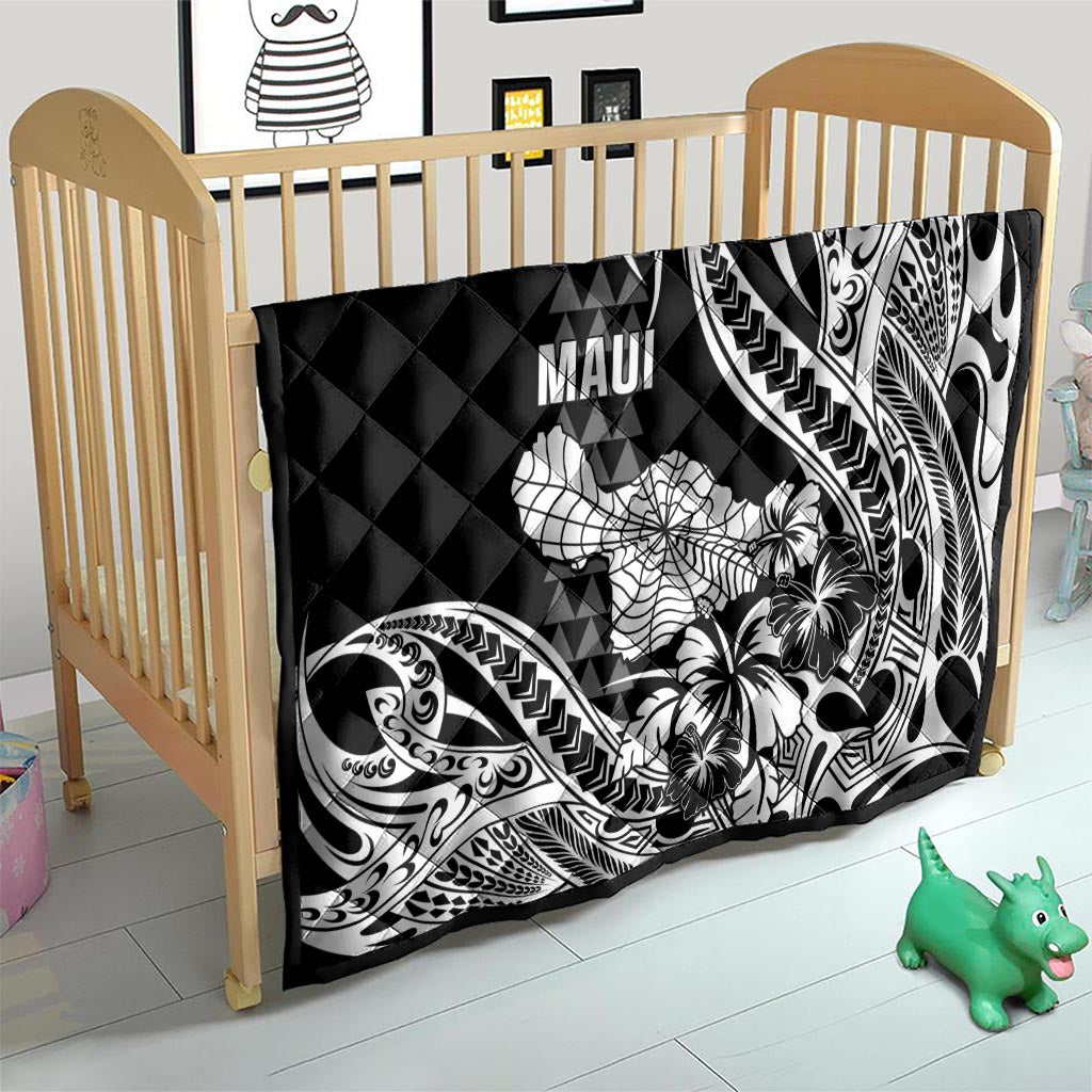 Hawaii Maui Upena Kiloi Quilt Kakau Tribal Pattern Black Version