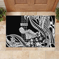 Hawaii Maui Upena Kiloi Rubber Doormat Kakau Tribal Pattern Black Version LT05 - Polynesian Pride