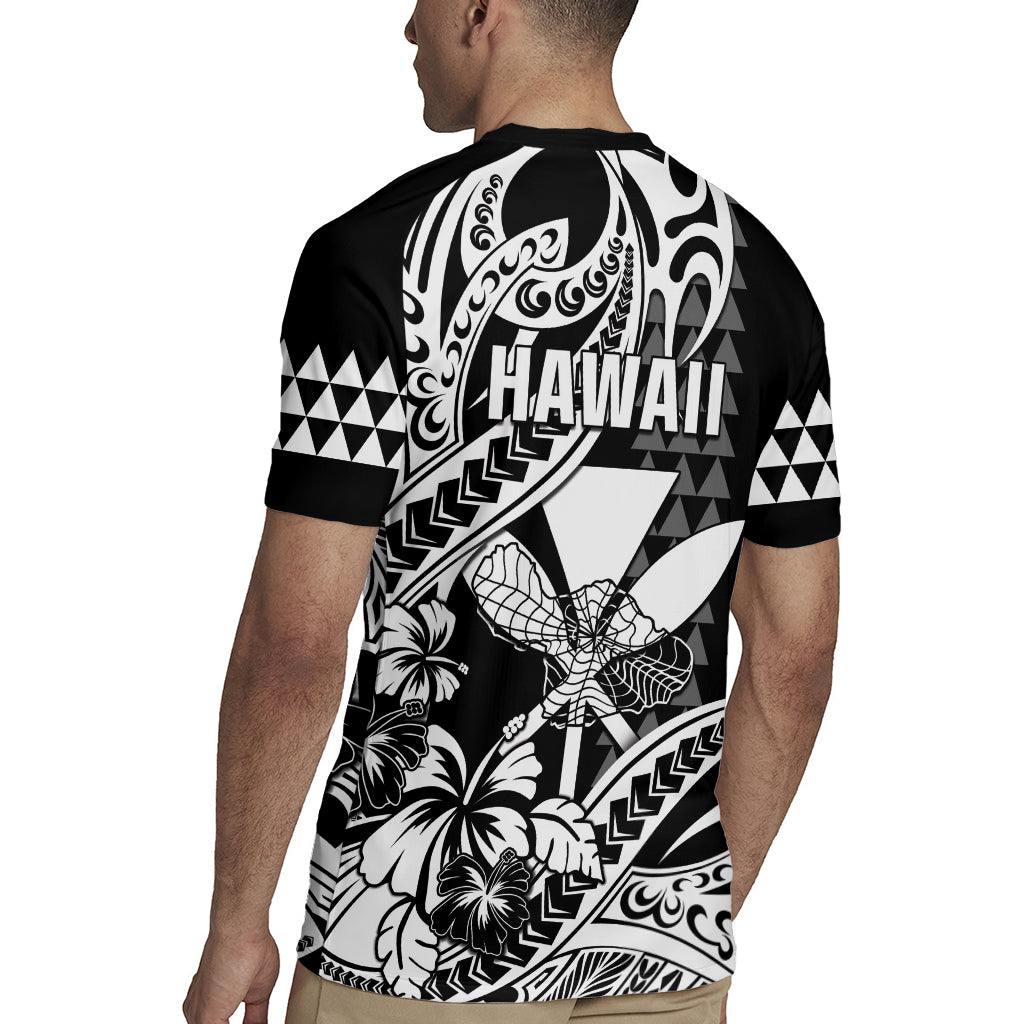 Hawaii Maui Upena Kiloi Rugby Jersey Kakau Tribal Pattern Black Version LT05 - Polynesian Pride