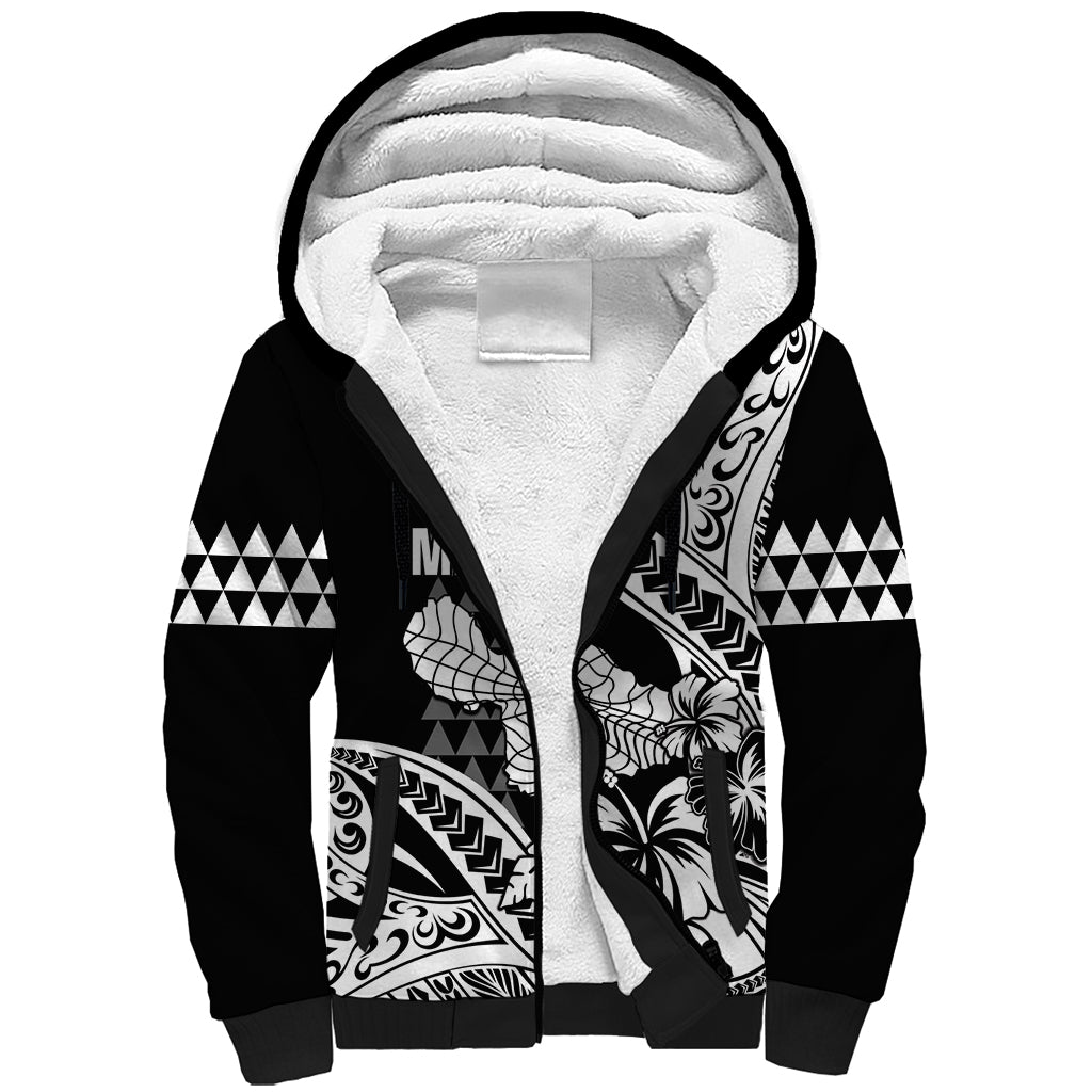 Hawaii Maui Upena Kiloi Sherpa Hoodie Kakau Tribal Pattern Black Version LT05 Unisex Black - Polynesian Pride