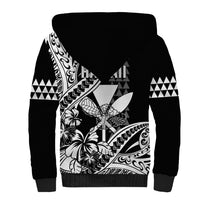 Hawaii Maui Upena Kiloi Sherpa Hoodie Kakau Tribal Pattern Black Version LT05 - Polynesian Pride
