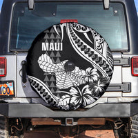 Hawaii Maui Upena Kiloi Spare Tire Cover Kakau Tribal Pattern Black Version LT05 Black - Polynesian Pride