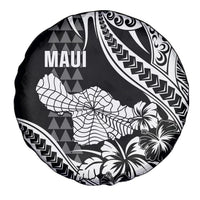 Hawaii Maui Upena Kiloi Spare Tire Cover Kakau Tribal Pattern Black Version LT05 - Polynesian Pride