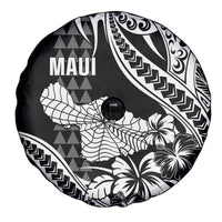 Hawaii Maui Upena Kiloi Spare Tire Cover Kakau Tribal Pattern Black Version LT05 - Polynesian Pride