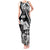 Hawaii Maui Upena Kiloi Tank Maxi Dress Kakau Tribal Pattern Black Version