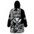 Hawaii Maui Upena Kiloi Wearable Blanket Hoodie Kakau Tribal Pattern Black Version