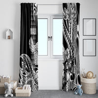 Hawaii Maui Upena Kiloi Window Curtain Kakau Tribal Pattern Black Version LT05 - Polynesian Pride