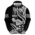 Hawaii Maui Upena Kiloi Zip Hoodie Kakau Tribal Pattern Black Version