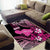 Hawaii Maui Upena Kiloi Area Rug Kakau Tribal Pattern Pink Version