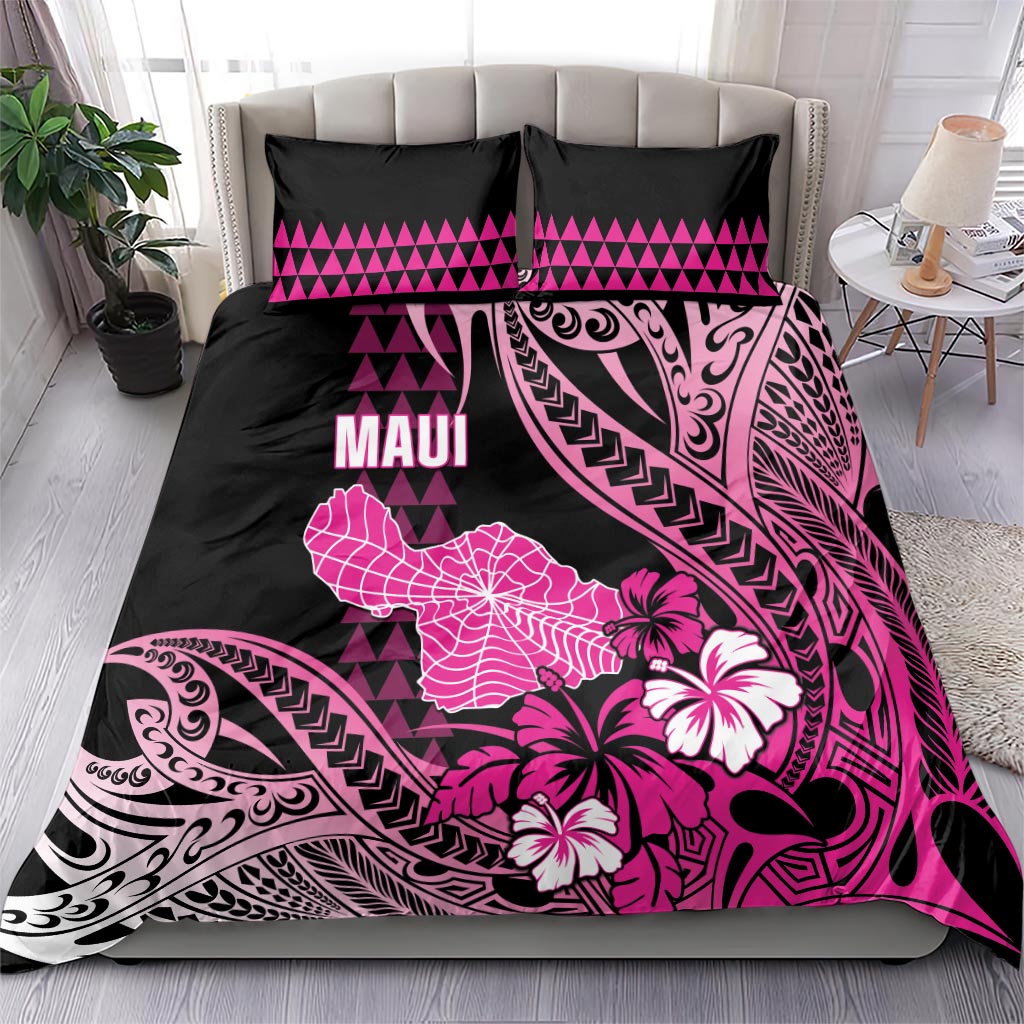 Hawaii Maui Upena Kiloi Bedding Set Kakau Tribal Pattern Pink Version LT05 - Polynesian Pride