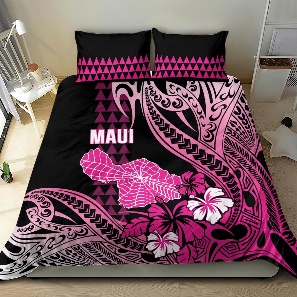 Hawaii Maui Upena Kiloi Bedding Set Kakau Tribal Pattern Pink Version LT05 - Polynesian Pride