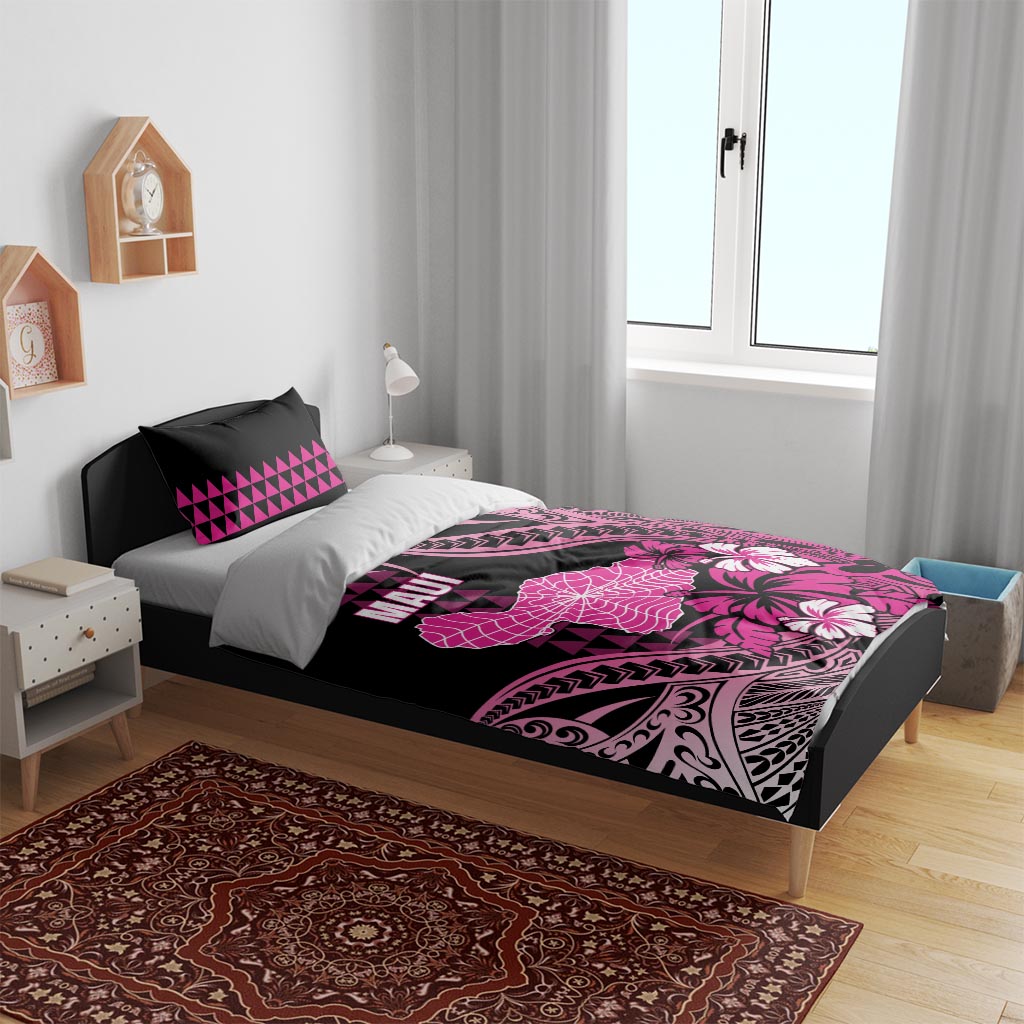 Hawaii Maui Upena Kiloi Bedding Set Kakau Tribal Pattern Pink Version LT05 - Polynesian Pride