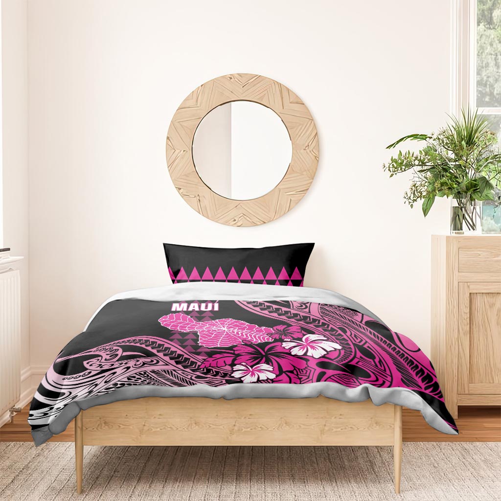 Hawaii Maui Upena Kiloi Bedding Set Kakau Tribal Pattern Pink Version LT05 - Polynesian Pride