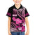 Hawaii Maui Upena Kiloi Family Matching Puletasi and Hawaiian Shirt Kakau Tribal Pattern Pink Version