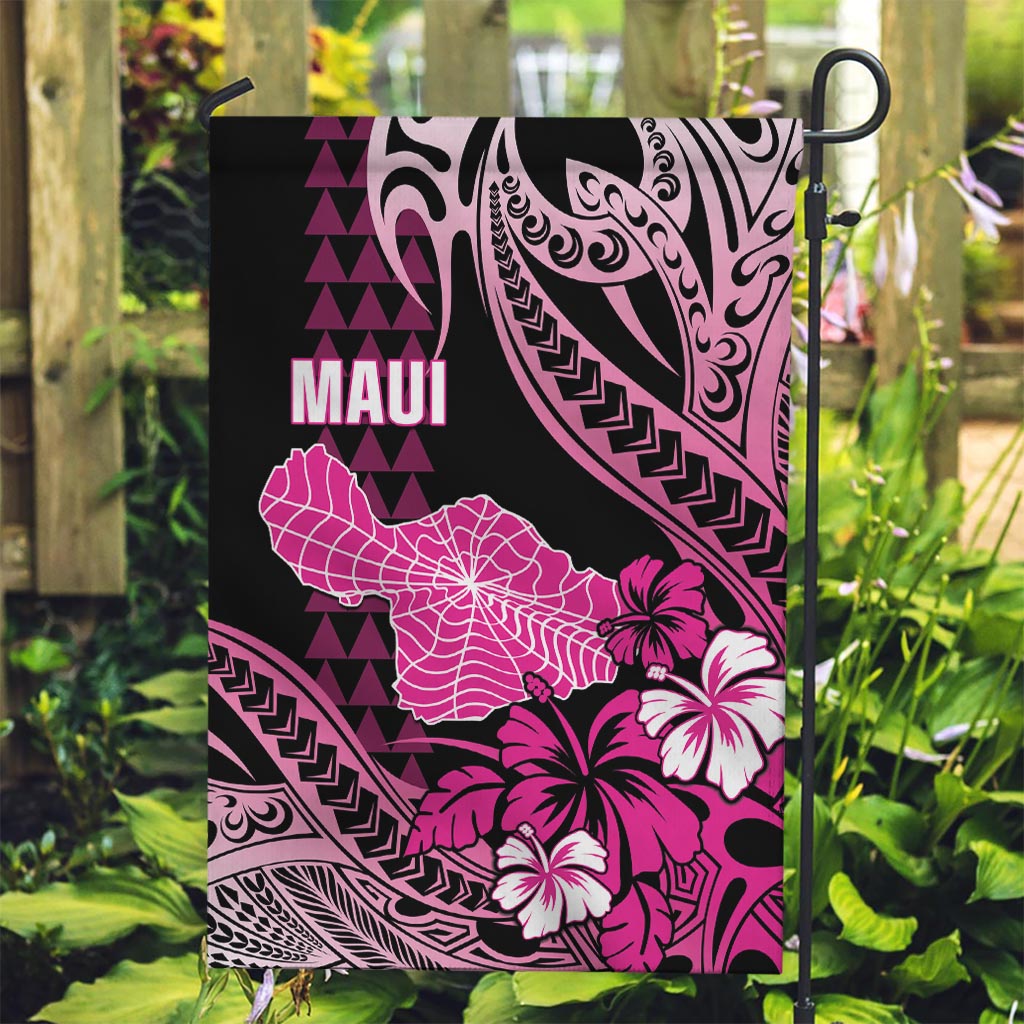 Hawaii Maui Upena Kiloi Garden Flag Kakau Tribal Pattern Pink Version