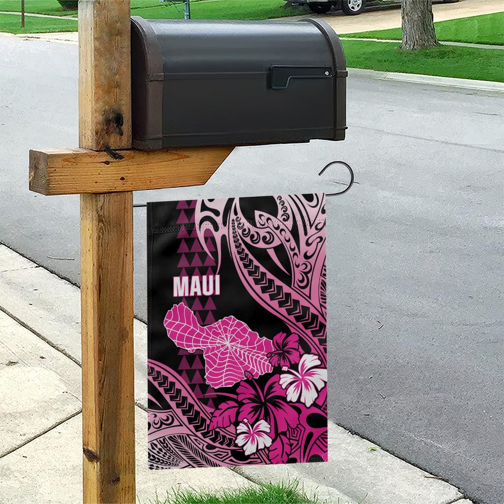 Hawaii Maui Upena Kiloi Garden Flag Kakau Tribal Pattern Pink Version LT05 - Polynesian Pride