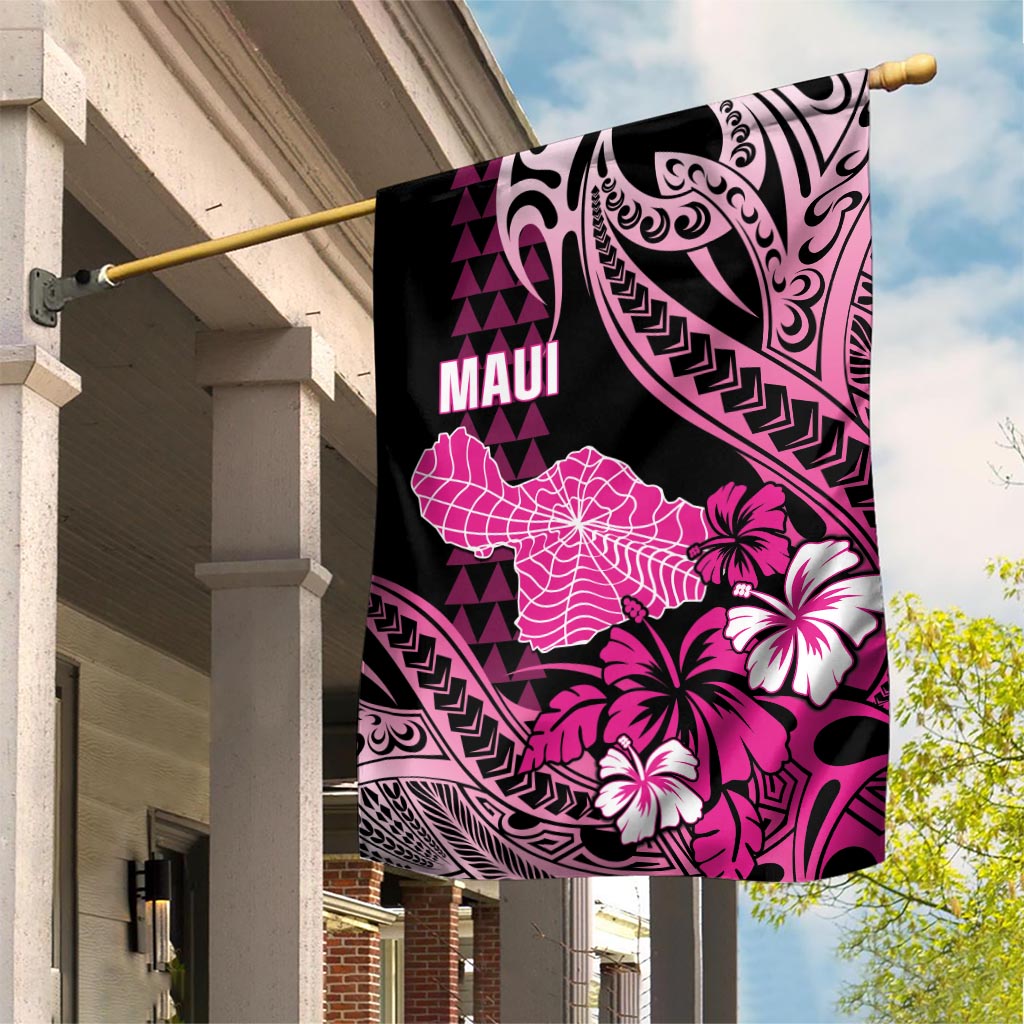 Hawaii Maui Upena Kiloi Garden Flag Kakau Tribal Pattern Pink Version LT05 House Flag Pink - Polynesian Pride
