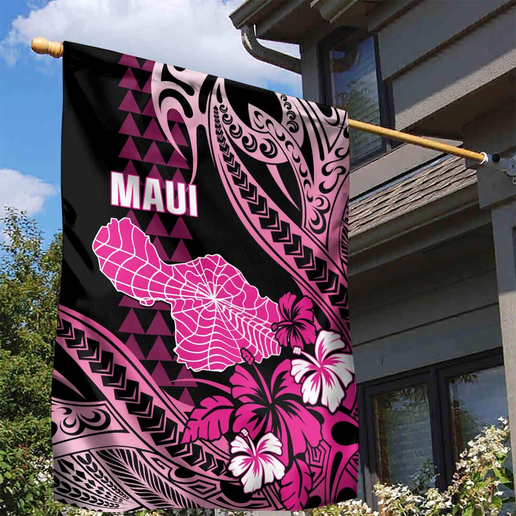 Hawaii Maui Upena Kiloi Garden Flag Kakau Tribal Pattern Pink Version LT05 - Polynesian Pride