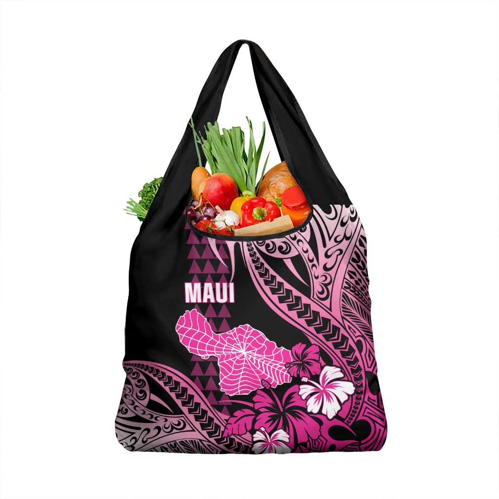 Hawaii Maui Upena Kiloi Grocery Bag Kakau Tribal Pattern Pink Version LT05 1-pack One Size Pink - Polynesian Pride