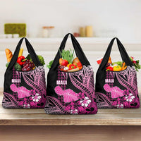 Hawaii Maui Upena Kiloi Grocery Bag Kakau Tribal Pattern Pink Version LT05 3-pack One Size Pink - Polynesian Pride