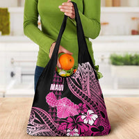 Hawaii Maui Upena Kiloi Grocery Bag Kakau Tribal Pattern Pink Version LT05 - Polynesian Pride