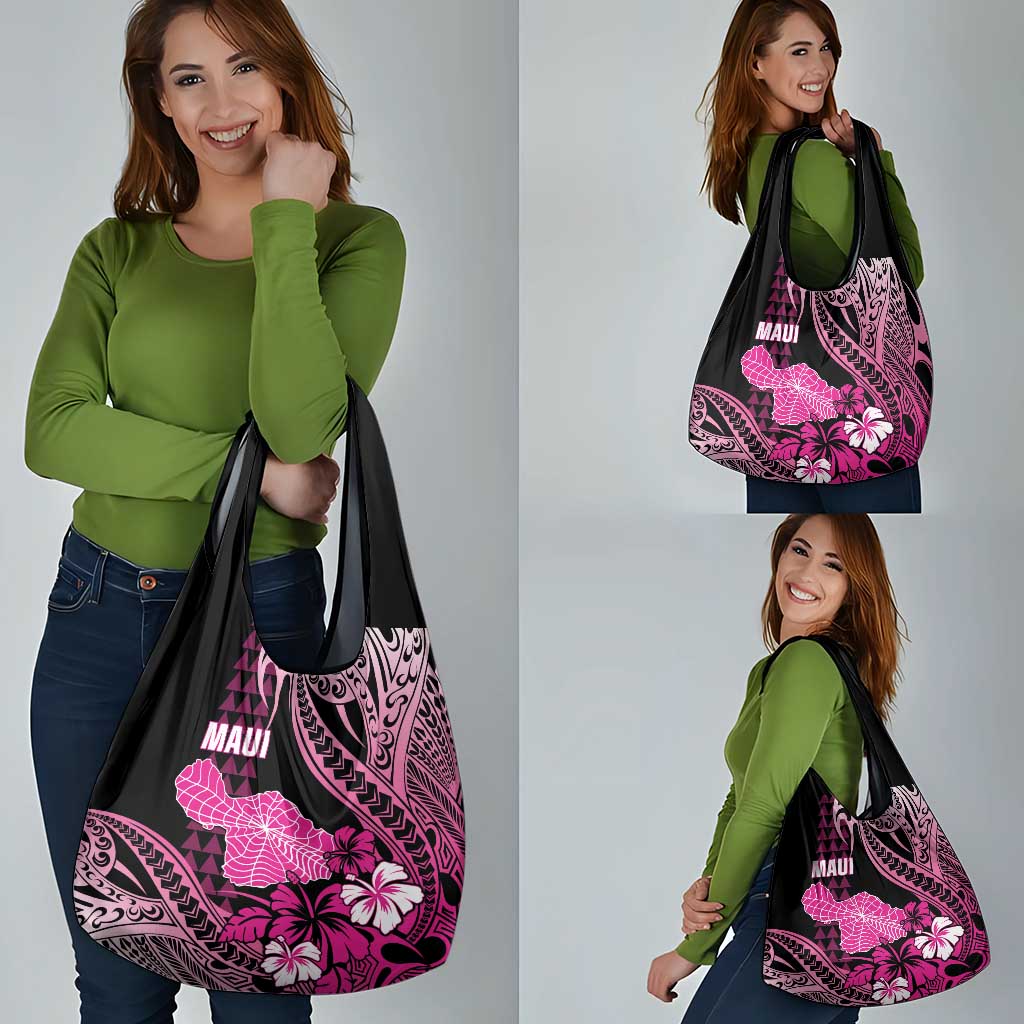 Hawaii Maui Upena Kiloi Grocery Bag Kakau Tribal Pattern Pink Version LT05 - Polynesian Pride