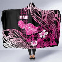 Hawaii Maui Upena Kiloi Hooded Blanket Kakau Tribal Pattern Pink Version LT05 - Polynesian Pride