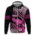 Hawaii Maui Upena Kiloi Hoodie Kakau Tribal Pattern Pink Version