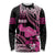 Hawaii Maui Upena Kiloi Long Sleeve Shirt Kakau Tribal Pattern Pink Version