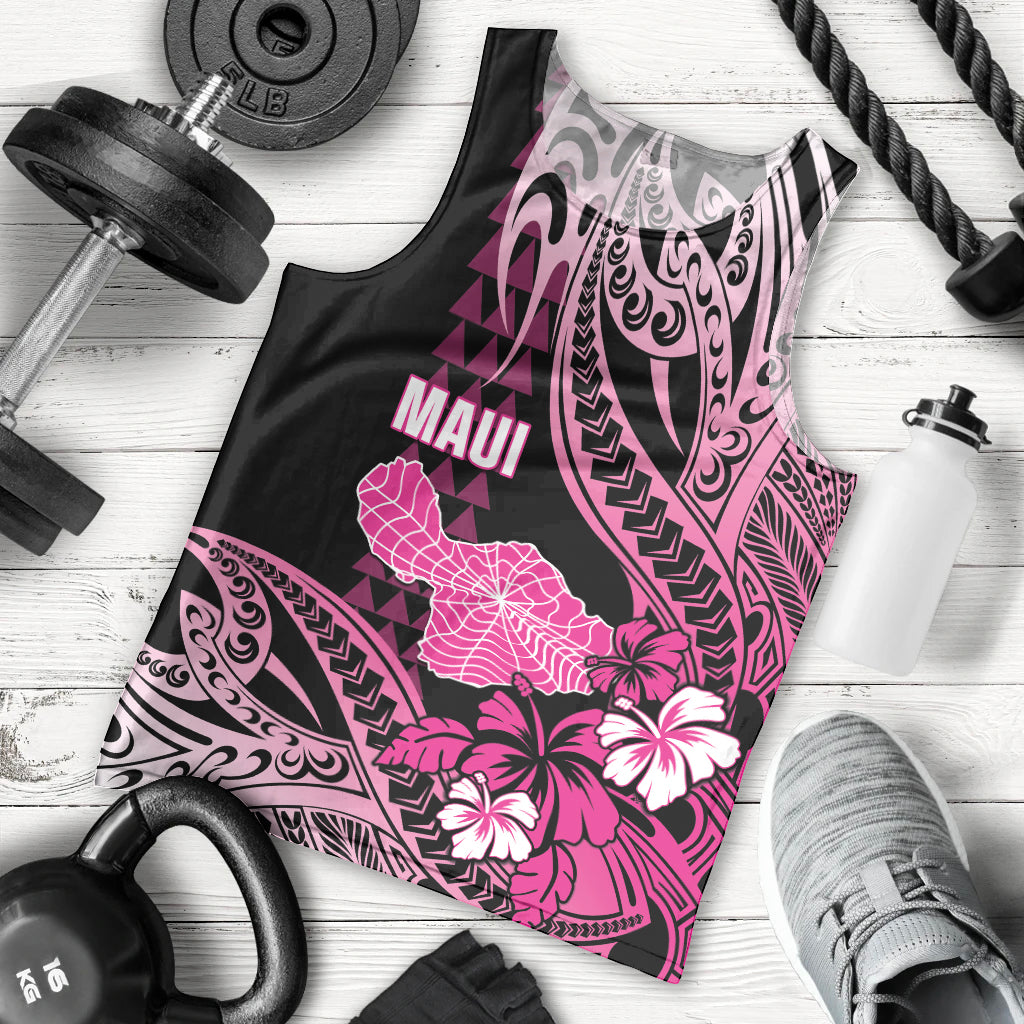 Hawaii Maui Upena Kiloi Men Tank Top Kakau Tribal Pattern Pink Version LT05 - Polynesian Pride