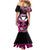 Hawaii Maui Upena Kiloi Mermaid Dress Kakau Tribal Pattern Pink Version