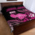 Hawaii Maui Upena Kiloi Quilt Bed Set Kakau Tribal Pattern Pink Version