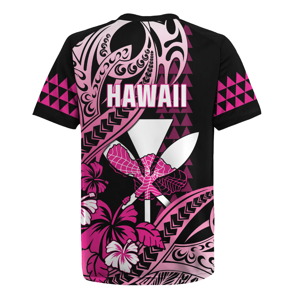 Hawaii Maui Upena Kiloi Rugby Jersey Kakau Tribal Pattern Pink Version LT05 - Polynesian Pride