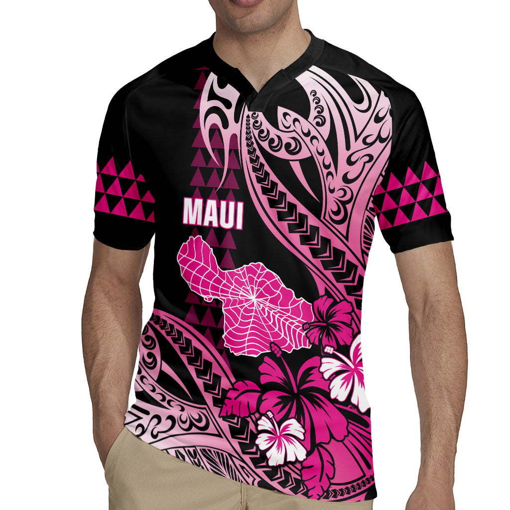 Hawaii Maui Upena Kiloi Rugby Jersey Kakau Tribal Pattern Pink Version LT05 - Polynesian Pride